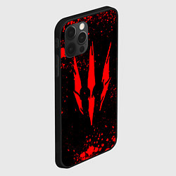 Чехол для iPhone 12 Pro Max The witcher - Краскый логотип и брызги, цвет: 3D-черный — фото 2