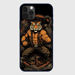 Чехол для iPhone 12 Pro Max Муай Тай тигр - боевые искусства, цвет: 3D-черный