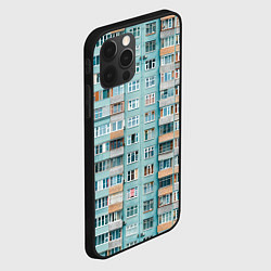 Чехол для iPhone 12 Pro Max Хрущёвка в голубых тонах, цвет: 3D-черный — фото 2