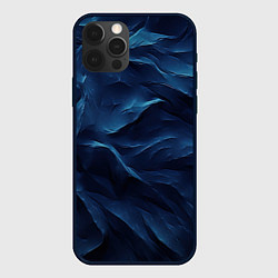 Чехол для iPhone 12 Pro Max Синие глубокие абстрактные волны, цвет: 3D-черный