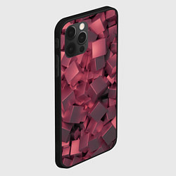 Чехол для iPhone 12 Pro Max Кубики металлические красные, цвет: 3D-черный — фото 2