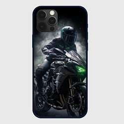 Чехол для iPhone 12 Pro Max Мотоциклист в тумане, цвет: 3D-черный
