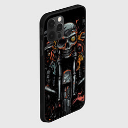 Чехол для iPhone 12 Pro Max Череп из мотоцикла, цвет: 3D-черный — фото 2