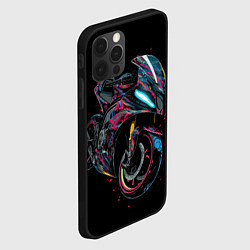 Чехол для iPhone 12 Pro Max Мотоцикл в стиле киберпанк, цвет: 3D-черный — фото 2