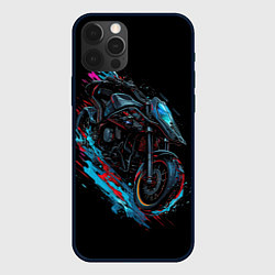 Чехол для iPhone 12 Pro Max Мотоцикл в стиле киберпанк, цвет: 3D-черный