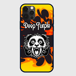 Чехол для iPhone 12 Pro Max Deep Purple рок панда и огонь, цвет: 3D-черный