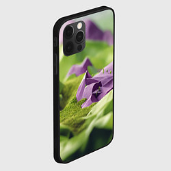 Чехол для iPhone 12 Pro Max Геометрический пейзаж фиолетовый и зеленый, цвет: 3D-черный — фото 2