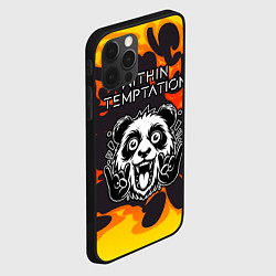 Чехол для iPhone 12 Pro Max Within Temptation рок панда и огонь, цвет: 3D-черный — фото 2