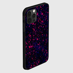 Чехол для iPhone 12 Pro Max Абстракция чёрно-синий с розовыми кляксами, цвет: 3D-черный — фото 2