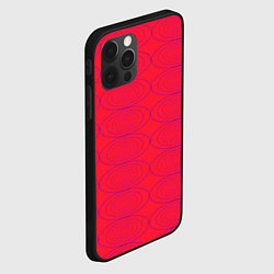Чехол для iPhone 12 Pro Max Паттерн из овалов на алом красном, цвет: 3D-черный — фото 2