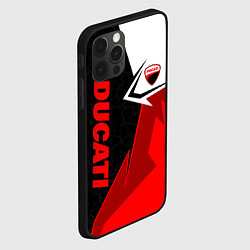 Чехол для iPhone 12 Pro Max Ducati moto - красная униформа, цвет: 3D-черный — фото 2