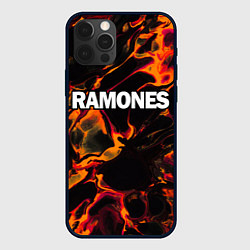 Чехол для iPhone 12 Pro Max Ramones red lava, цвет: 3D-черный