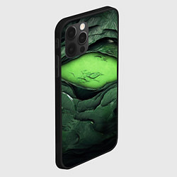 Чехол для iPhone 12 Pro Max Разрез на зеленой абстракции, цвет: 3D-черный — фото 2