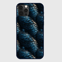 Чехол для iPhone 12 Pro Max Синяя стальная броня, цвет: 3D-черный