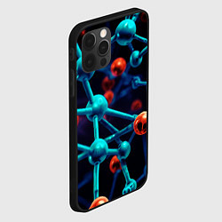Чехол для iPhone 12 Pro Max Молекулы под микроскопом, цвет: 3D-черный — фото 2