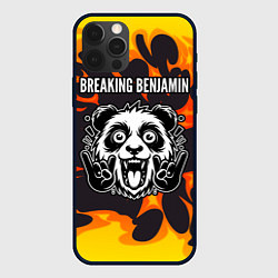 Чехол для iPhone 12 Pro Max Breaking Benjamin рок панда и огонь, цвет: 3D-черный