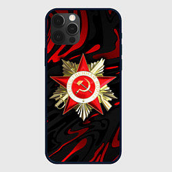 Чехол iPhone 12 Pro Max Великая отечественная - красные разводы