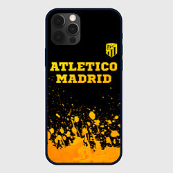 Чехол для iPhone 12 Pro Max Atletico Madrid - gold gradient посередине, цвет: 3D-черный