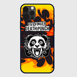 Чехол для iPhone 12 Pro Max Five Finger Death Punch рок панда и огонь, цвет: 3D-черный