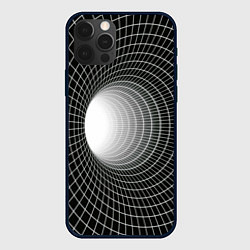 Чехол для iPhone 12 Pro Max Червоточина - белая сетка на черном, цвет: 3D-черный