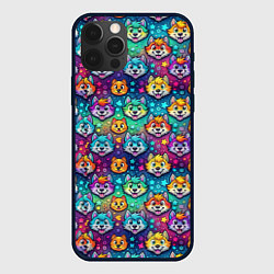 Чехол для iPhone 12 Pro Max Furry color anime animal faces, цвет: 3D-черный