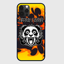 Чехол для iPhone 12 Pro Max Crystal Castles рок панда и огонь, цвет: 3D-черный