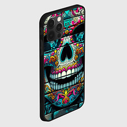 Чехол для iPhone 12 Pro Max Cool skull - graffiti ai art, цвет: 3D-черный — фото 2