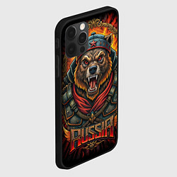 Чехол для iPhone 12 Pro Max Мощный медведь СССР стиль, цвет: 3D-черный — фото 2