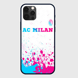 Чехол для iPhone 12 Pro Max AC Milan neon gradient style посередине, цвет: 3D-черный