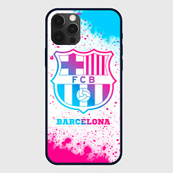 Чехол для iPhone 12 Pro Max Barcelona neon gradient style, цвет: 3D-черный