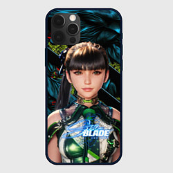 Чехол для iPhone 12 Pro Max Stellar Blade Eve green texture, цвет: 3D-черный
