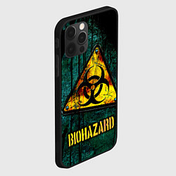 Чехол для iPhone 12 Pro Max Biohazard yellow sign, цвет: 3D-черный — фото 2