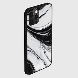 Чехол для iPhone 12 Pro Max Мрамор черно-белый, цвет: 3D-черный — фото 2