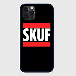 Чехол для iPhone 12 Pro Max Skuf красные линии, цвет: 3D-черный