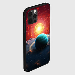 Чехол для iPhone 12 Pro Max Космос и разные планеты, цвет: 3D-черный — фото 2