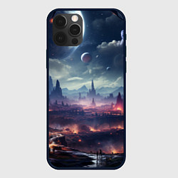 Чехол для iPhone 12 Pro Max Фантастическая планета внутри космоса, цвет: 3D-черный