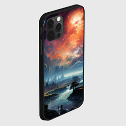 Чехол для iPhone 12 Pro Max Фантастическая планета - пейзаж космоса, цвет: 3D-черный — фото 2