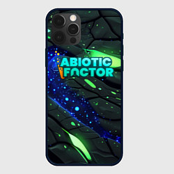 Чехол для iPhone 12 Pro Max Abiotic Factor logo bright neon, цвет: 3D-черный