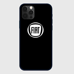 Чехол для iPhone 12 Pro Max FIAT logo white, цвет: 3D-черный