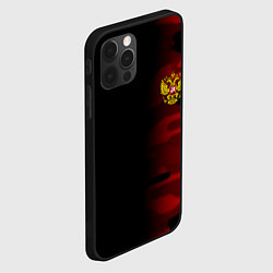 Чехол для iPhone 12 Pro Max Герб РФ камуфляжная тексткура, цвет: 3D-черный — фото 2