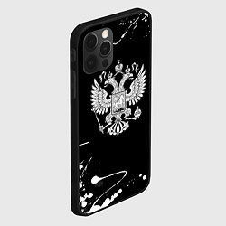 Чехол для iPhone 12 Pro Max Россия герб краски брызги, цвет: 3D-черный — фото 2