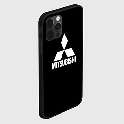 Чехол для iPhone 12 Pro Max Mitsubishi logo white, цвет: 3D-черный — фото 2