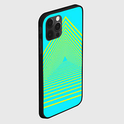 Чехол для iPhone 12 Pro Max Неоновый с контурными треугольниками, цвет: 3D-черный — фото 2