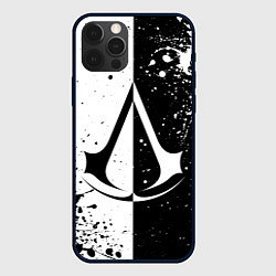 Чехол для iPhone 12 Pro Max Assasins Creed - black and white, цвет: 3D-черный