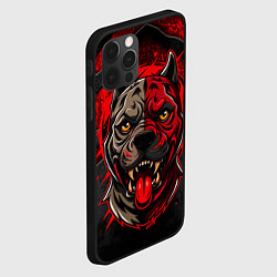 Чехол для iPhone 12 Pro Max Враждебный питбуль голова, цвет: 3D-черный — фото 2