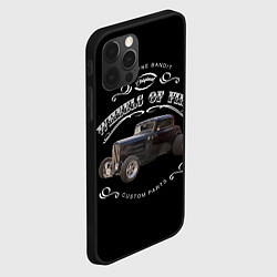 Чехол для iPhone 12 Pro Max Хот-род и надпись колеса огня, цвет: 3D-черный — фото 2