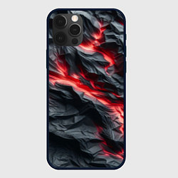 Чехол для iPhone 12 Pro Max Раскаленная лава на горных камнях, цвет: 3D-черный