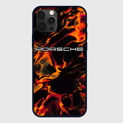 Чехол для iPhone 12 Pro Max Porsche red lava, цвет: 3D-черный