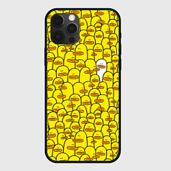 Чехол для iPhone 12 Pro Max Прикольные жёлтые утята, цвет: 3D-черный