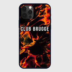 Чехол для iPhone 12 Pro Max Club Brugge red lava, цвет: 3D-черный